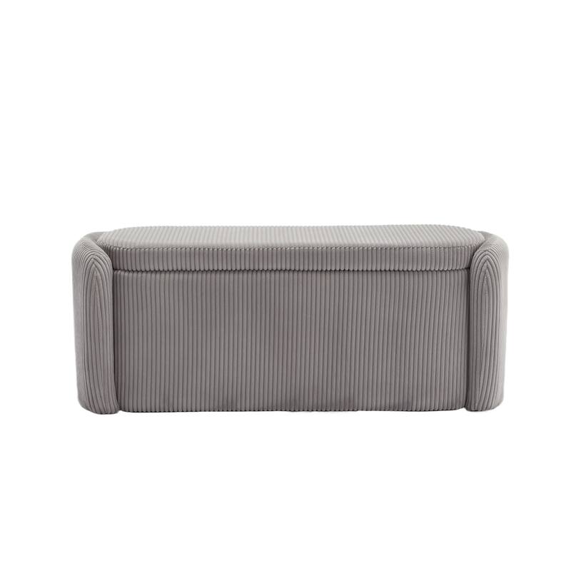 Entryway Upholstered Fabric Storage Ottoman