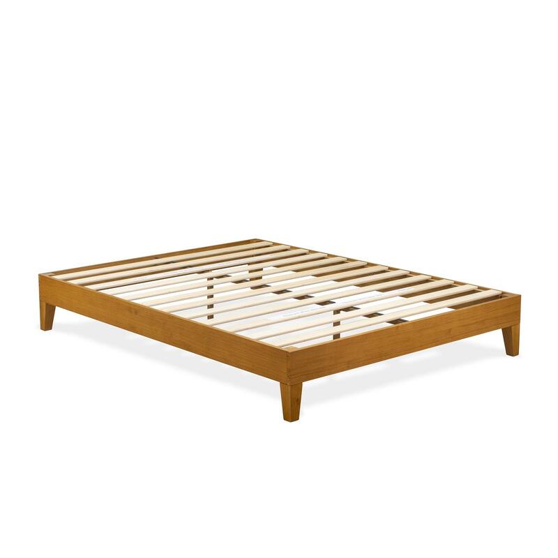 Queen Size Platform Bed Frame - Modern Wood Bed with Hardwood Legs - Easy Assembly