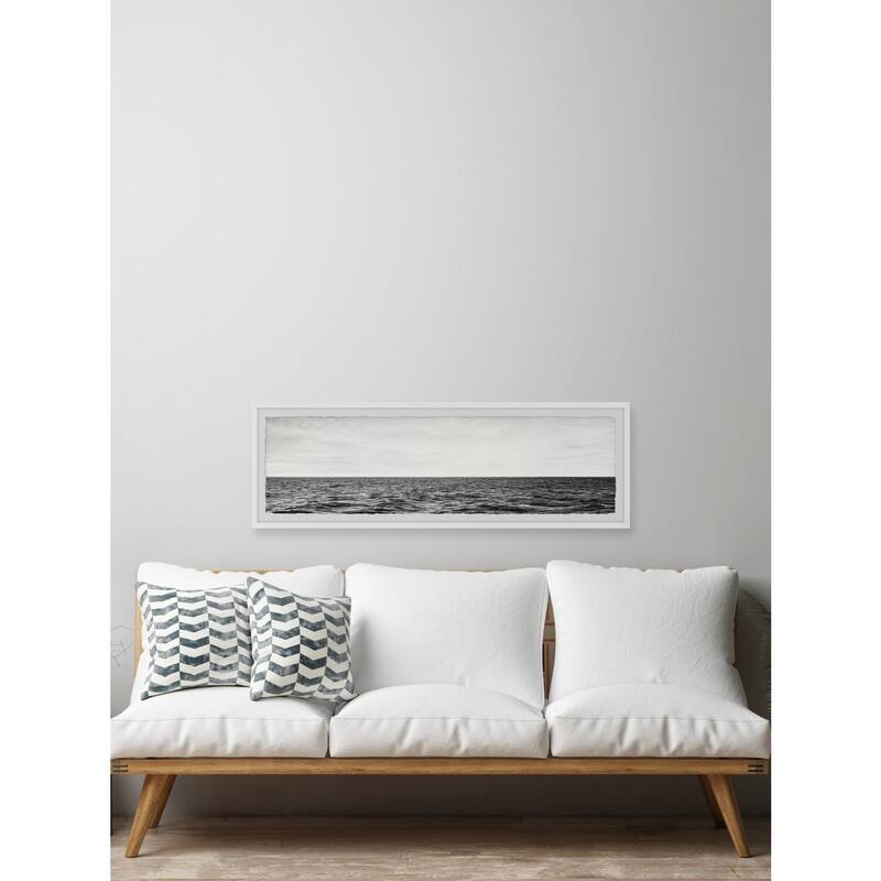 Coastal Wall Art Print - Black White Ocean Photography - Framed Home Decor