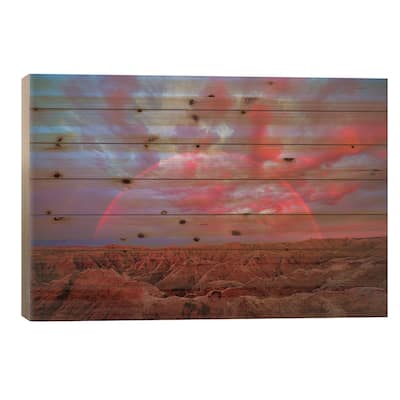 Symphany Over Badlands Print On Wood by John Fan - Multi-Color