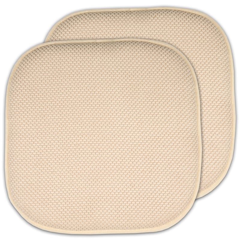 16-in. Square Non-slip Memory Foam Seat Cushions (2 OR 4) - 16 X 16 - Set of 2 - Linen