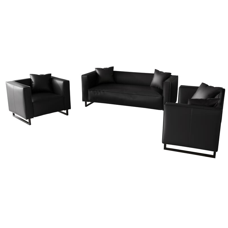 CraftPorch Mid Century Modern 3- Pieces Upholstered Living Room Set