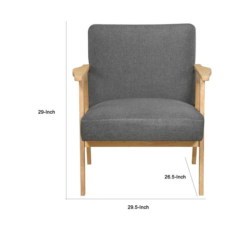 Cathy Accent Club Armchair, Soft Dark Gray, Natural Brown Wood