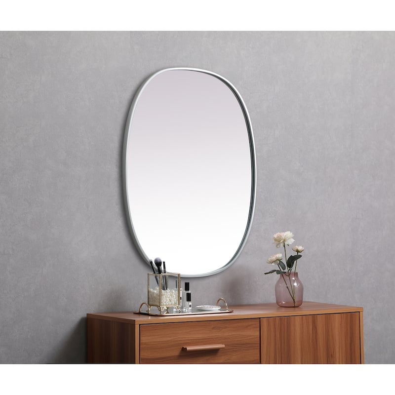 Indigo Home Metal Frame Oval Mirror 30x36 Inch