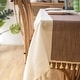 preview thumbnail 46 of 46, Enova Home 54"x 78" High Quality Rectangle Cotton and Linen Tablecloth with Tassels