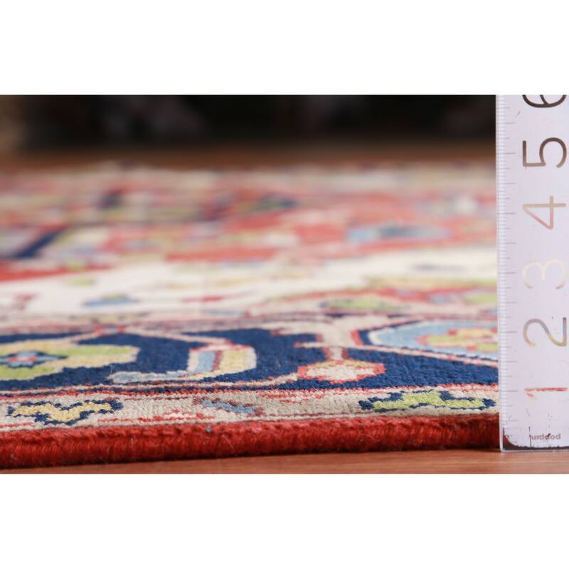 Hand Knotted Oriental 100% Wool Carpet Traditional Medallion Oranges & Rust Heriz (serapi) Area Rug - 13' 10'' X 9' 9''