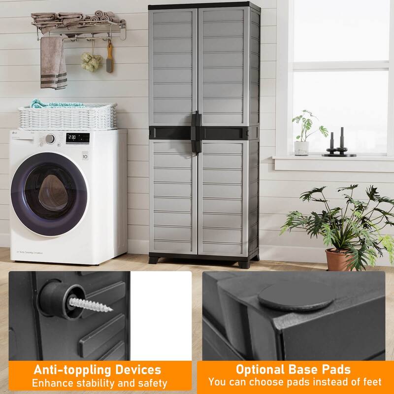 Costway Plastic Storage Cabinet 68" H Vertical Storage Shelving Unit - See Details