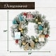 preview thumbnail 8 of 10, Fraser Hill Farm 24-in. Christmas Snowy Wreath Door Hanging