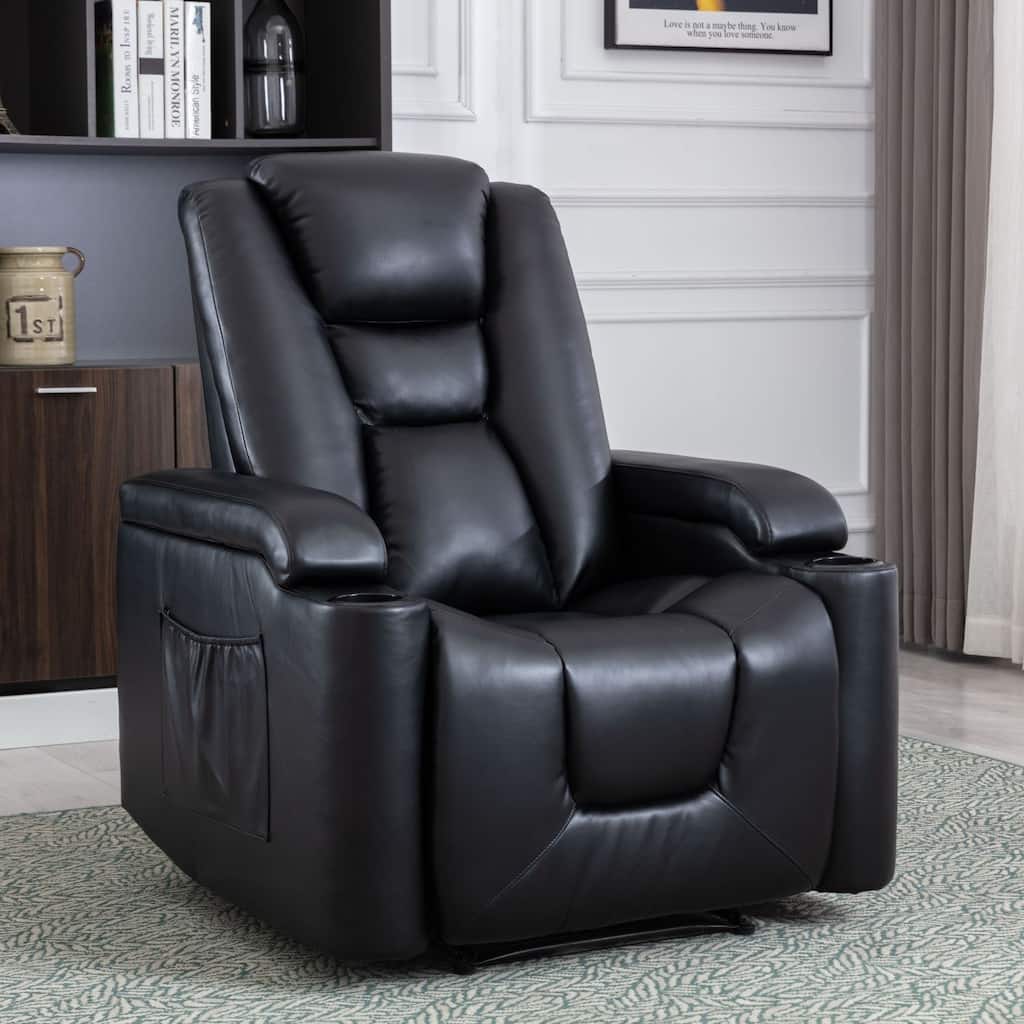 Power Leather Recliner Chair Home Theater Seating Soft