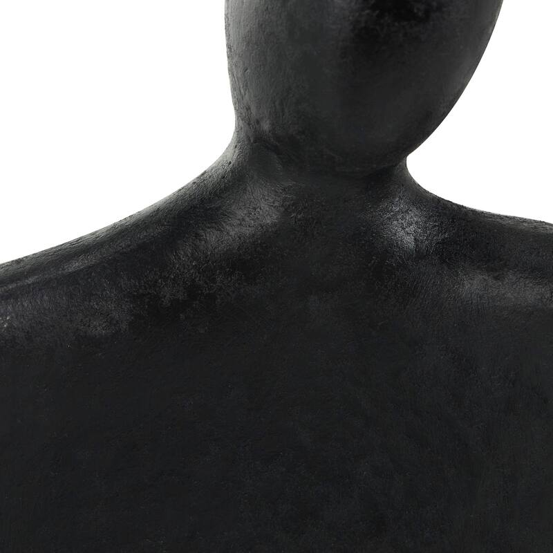 Cream Paper Mache Nesting People Decorative Sculpture with Black Accent Piece (Set of 2)