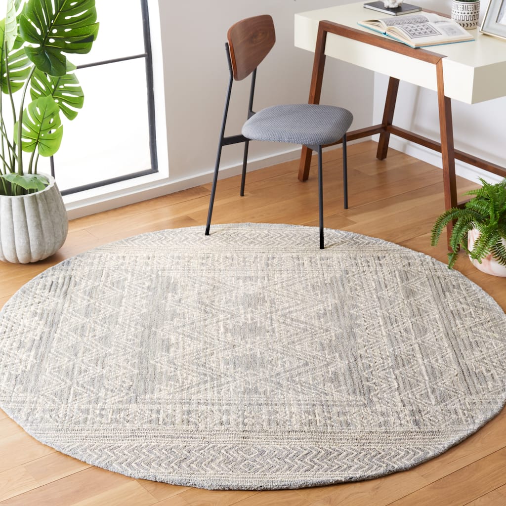 SAFAVIEH Handmade Abstract Magbula Rustic Wool Rug