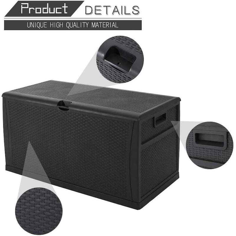 SUNCROWN 120 Gallon Deck Box Outdoor Resin Wicker Storage Container