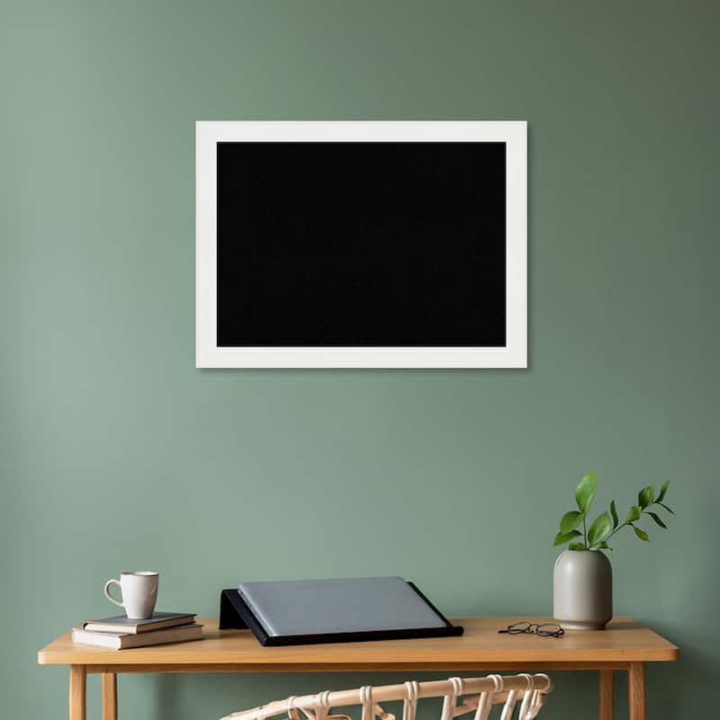 Vanity White Narrow Framed Black Corkboard Bulletin Board