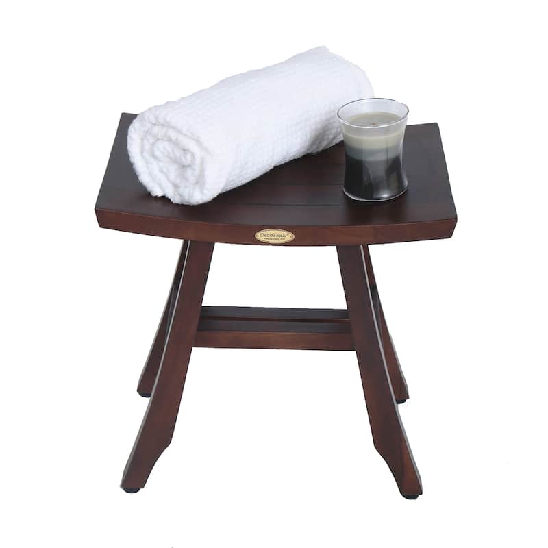 DecoTeak, 18" Bench, Shower Stool, Shower Seat, Shower Chair for Inside Shower, Teak Shower Bench, Small Bench, Shower Foot Rest