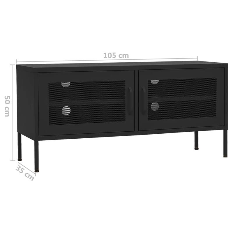 vidaXL TV Stand TV Unit Sideboard Home TV Console Media Unit Cupboard Steel - 41.3" x 13.8" x 19.7"