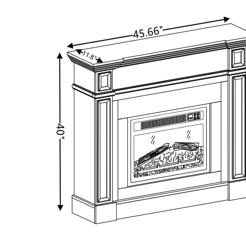 GDFStudio - Hearthstone Traditional Storage Electric Fireplace with Mantel and Realistic LED Flame