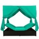 preview thumbnail 25 of 25, Outdoor Adjustable Patio Wicker Sunbed Daybed with Cushions and Canopy