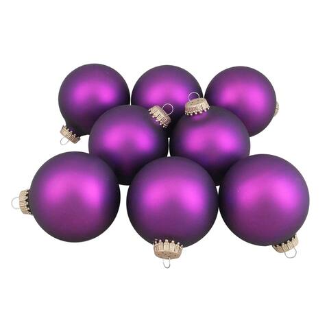 12ct Purple Magic Velvet Matte Finish Christmas Ball Ornaments 2"