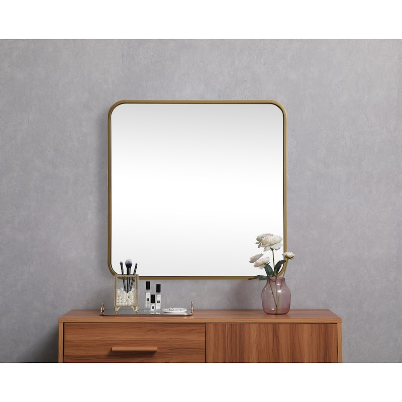 Indigo Home Soft corner metal square mirror 24x24 inch