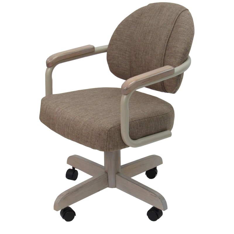 Swivel Tilt Kitchen Caster Chair with Wheels M-79 - 18 inch Seat - Basin Beige