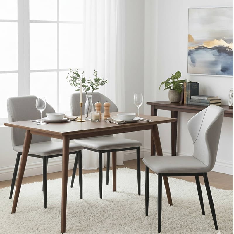 Mosaic Modern Upholstered Fabric Dining Chair with Metal Legs by LeisureMod