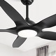 preview thumbnail 19 of 60, 48in/52in/66in/72in/84in Industrial Matte Black Large Windmill Ceiling Fan with Light and Remote 48in - Remote Control