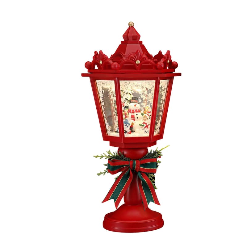 LED Lighted Musical Snowman Street Lamp Christmas Decoration - 12.75"