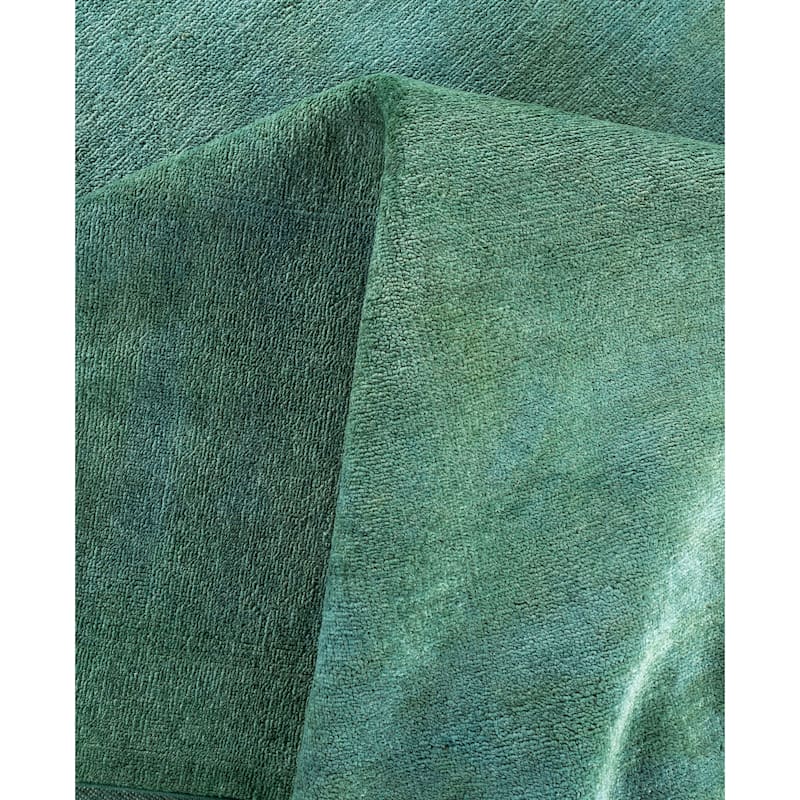 Overdyed One-of-a-Kind Hand-Knotted Area Rug - Green - 8' 3" x 10' 1"