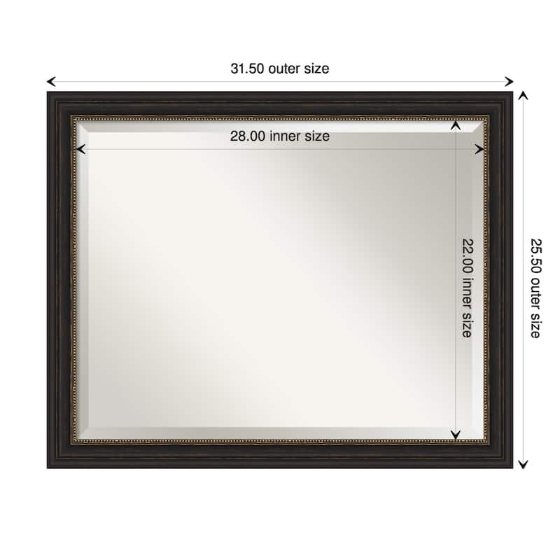 Beveled Wall Mirror - Accent Bronze Narrow Frame - Accent Bronze Narrow - 31.5 x 25.5-inch