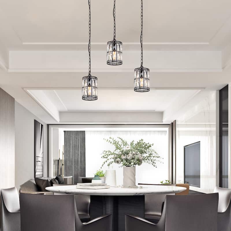 Cirstal Modern Crystal 1-Light Pendant Kitchen Island Light for Dining Room - D5.5"xH10"