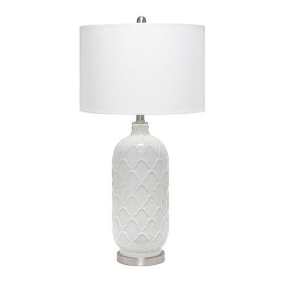 Lalia Home Argyle Classic White Table Lamp with Fabric Shade