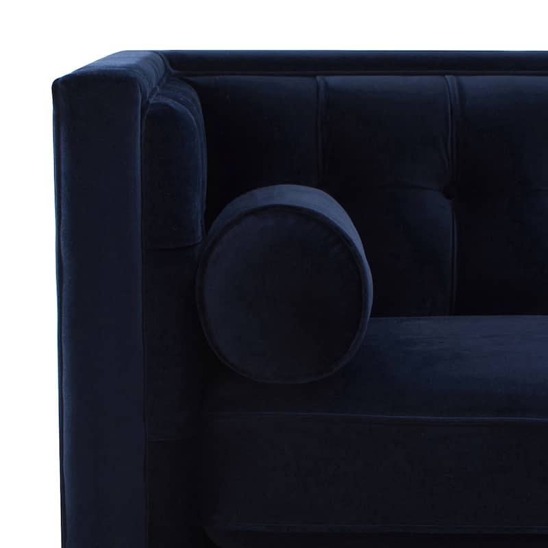 Jack 84" Mid-Century Modern Tuxedo Sofa with Bolster Pillows