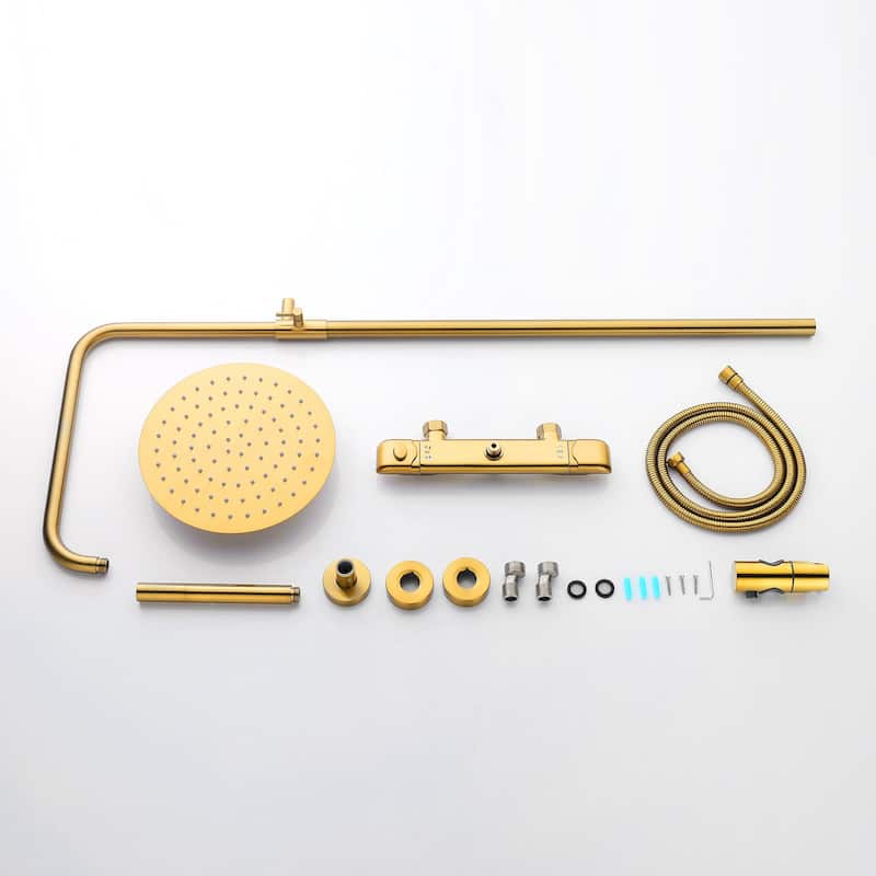 1-Spray Patterns with 1.5 GPM 10 in. Wall Mount Dual Shower Heads - 10 in