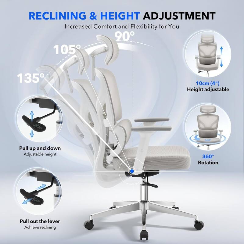 Ergonomic Office High-Back Computer Gaming Chair for Home, Office