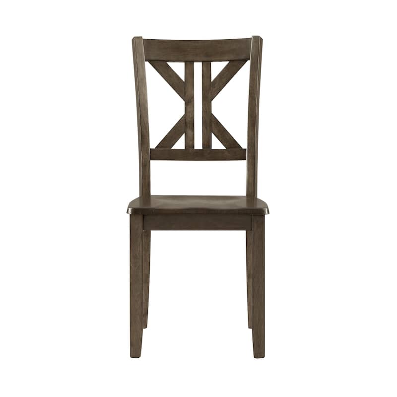 Ivy 5 Piece Dining Set, Square Top Table, 4 X Back Chairs, Brown Solid Wood