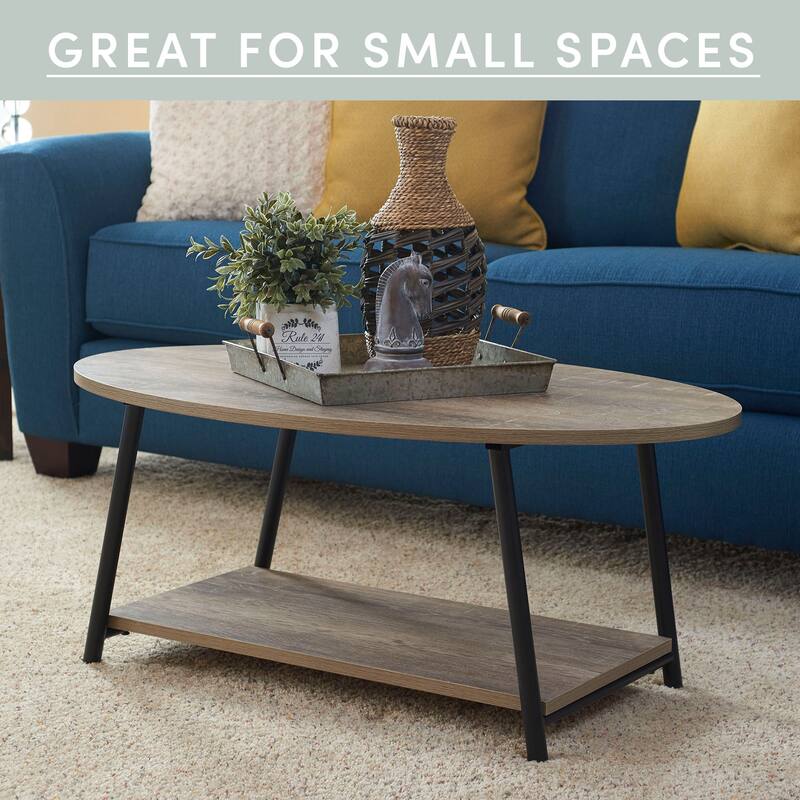 Household Essentials Coffee Table with Storage Shelf