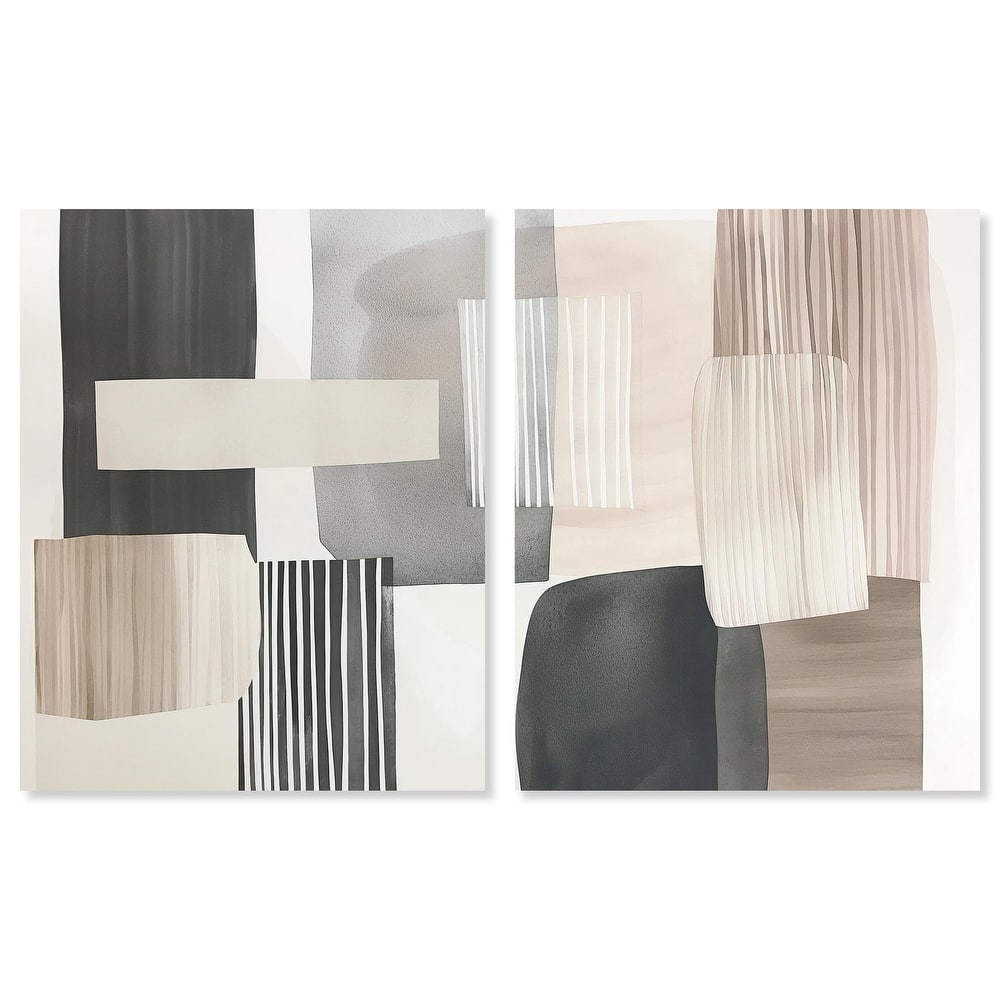 Floating Shapes II Canvas Set of 2 by Art Remedy, Gallery Wrapped