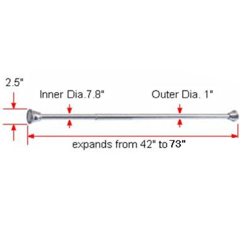 Design House Satin Nickel Classic Adjustable 42 to 72-inch Bathroom Shower Rod - Satin Nickel