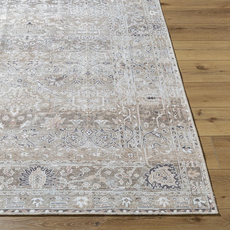 Livabliss Rainier Updated Traditional Medallion Washable Area Rug