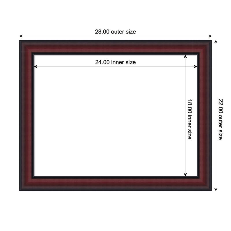 Dalat Framed Dry Erase Magnetic Board - 28 x 22 in - Dalat Cherry