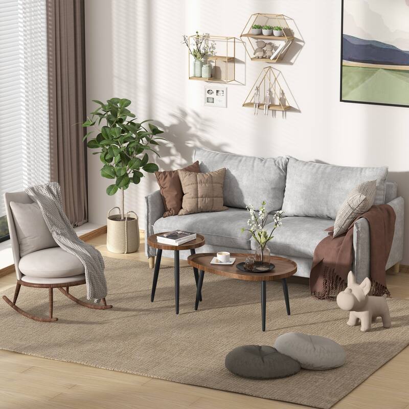 Round Oval Nesting Coffee Table Set