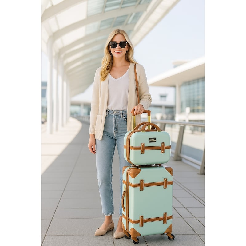 World Traveler VentureX 2-Pc Spinner Vintage Style Luggage