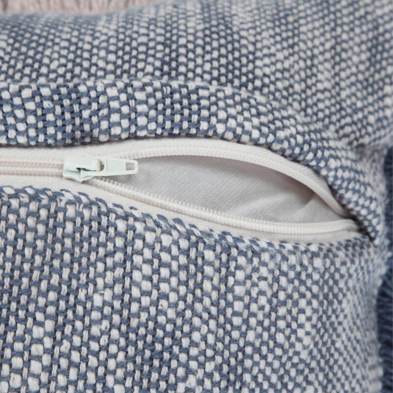 Sevita Two-Tone Cotton Fringe Throw Pillow