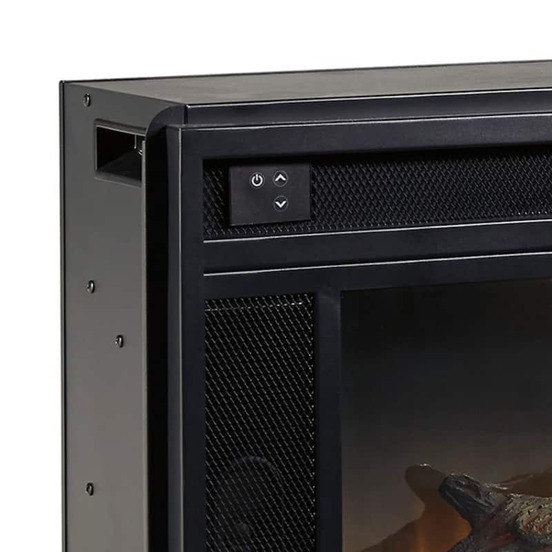 43 Inches Electric Fireplace Insert with Log Set Look, Black