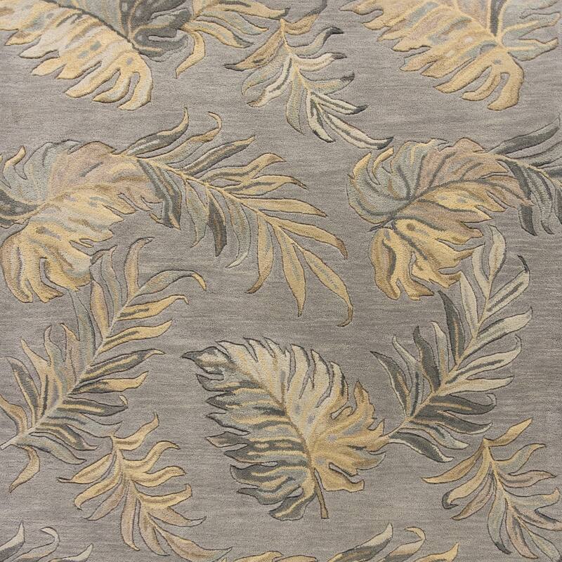 Domani Camila Casual Grey Tropical Hand-tufted Wool Area Rug