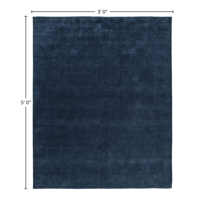 Overton Handmade Modern Contemporary Solid Area Rug