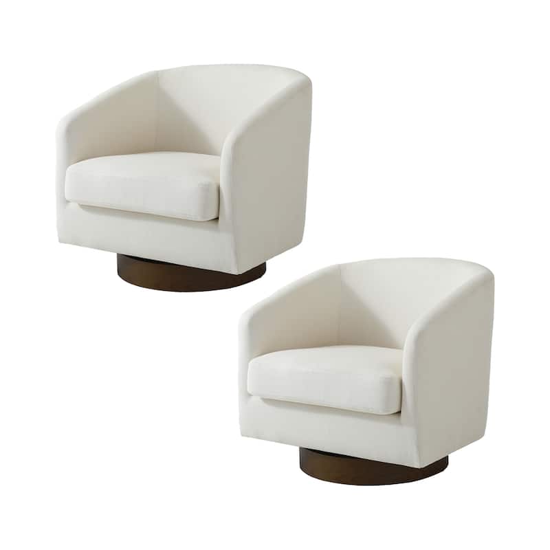 Modern Linen Chenille 360°Swivel Barrel Chair
