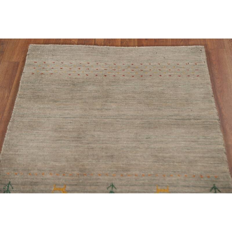 Tribal Gabbeh Indian Runner Rug Handmade Wool Carpet - 2'9"x 9'10"