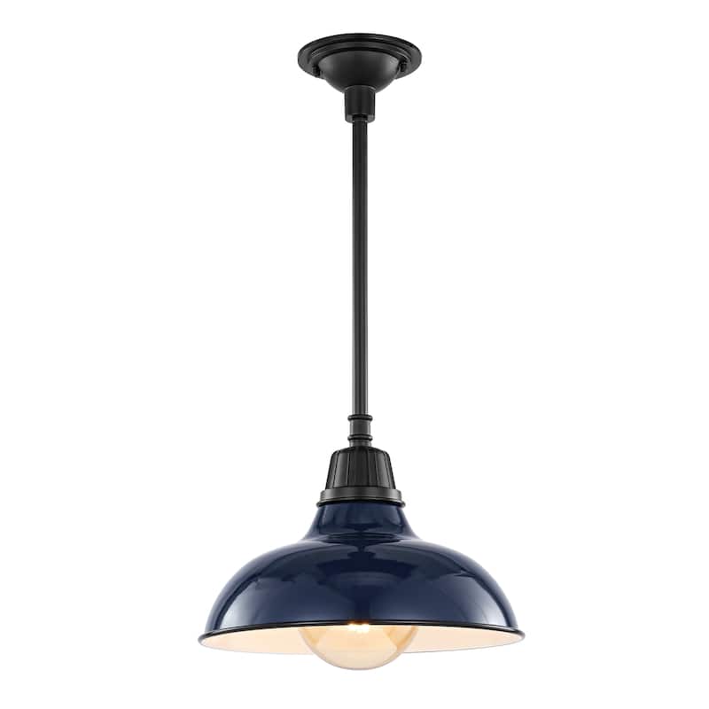 12.25" 1-Light Indoor/Outdoor Iron LED Pendant, by JONATHAN Y - 12.25