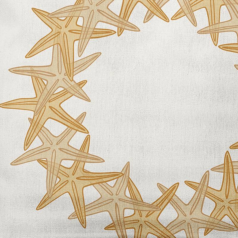 Starfish Wreath Soft Spun Polyester Indoor/Outdoor Throw Pillow